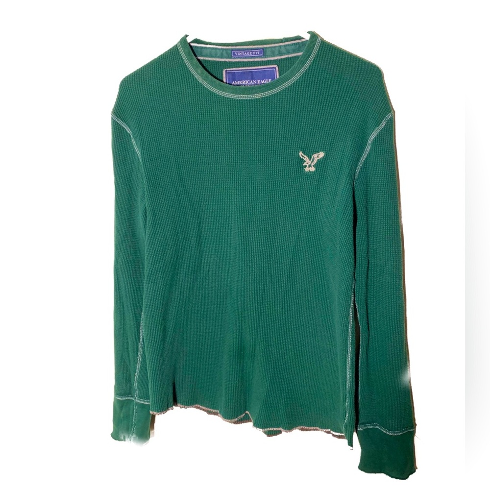 AMERICAN EAGLE Men’s Size S Green Vintage Long Sleeve